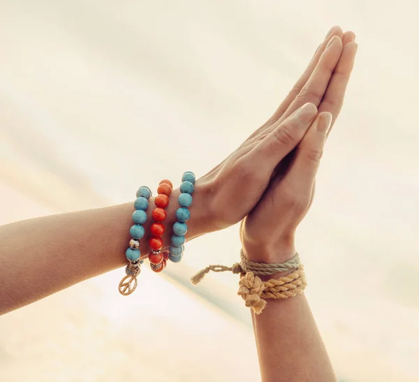 Female hands together — Stock Photo, Image