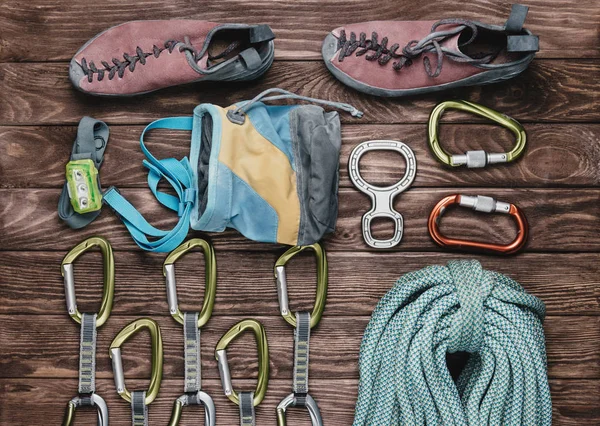 Equipamento para desporto de escalada . — Fotografia de Stock