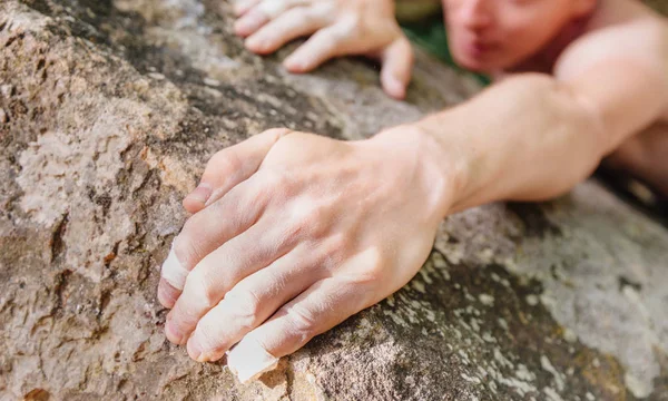 Climbing on rock wall. — Stock Photo, Image