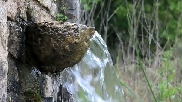 Drinking fountain in the mountain — Stock Video