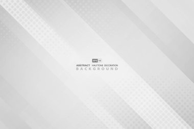 Yuvarlak yarım ton dekorasyon arka planına sahip soyut gradyan grisi.