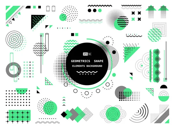 Abstract groen grijs en zwart geometrische vorm van moderne elementen cover design. — Stockvector