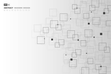 Soyut teknoloji kare siyah desenli sanat geçmişi. Reklam, poster, sanat eseri, şablon tasarımı, kapak, sunum için kullanın. Resim vektörü eps10