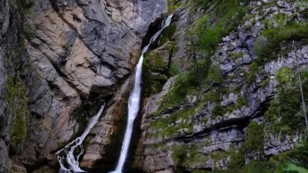 Şelale Slap Savica Triglav Ulusal Parkı Slovenya — Stok video