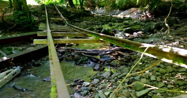 サルナ川の上の放棄された鉄道線路 — ストック動画