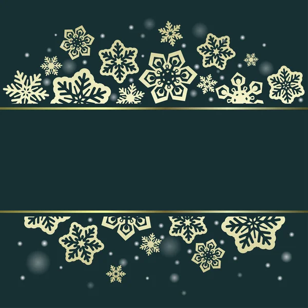 暗いクリスマス背景に雪の結晶 — ストックベクタ
