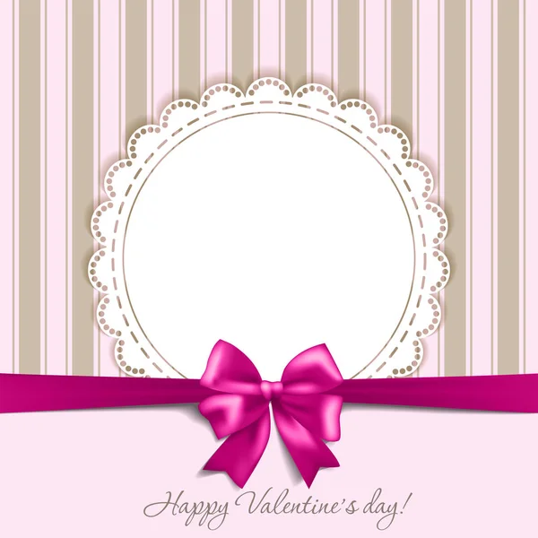 Valentinskarte mit Schleife — Stockvektor