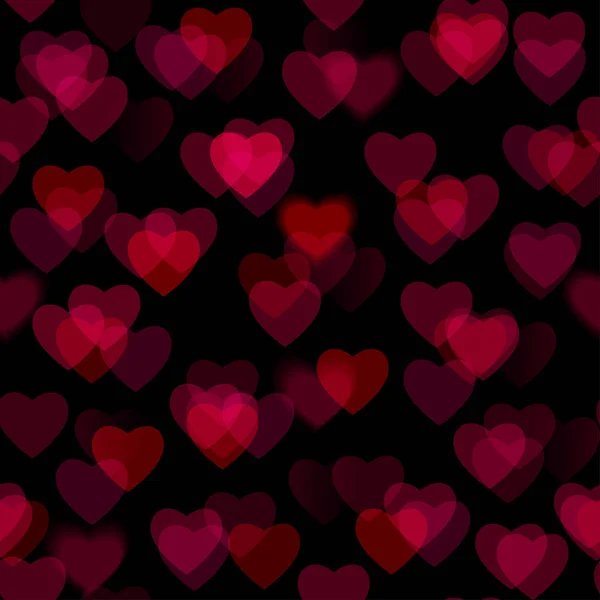 Κόκκινη καρδιά σχήματα που απομονώνονται σε μαύρο φόντο — Διανυσματικό Αρχείο