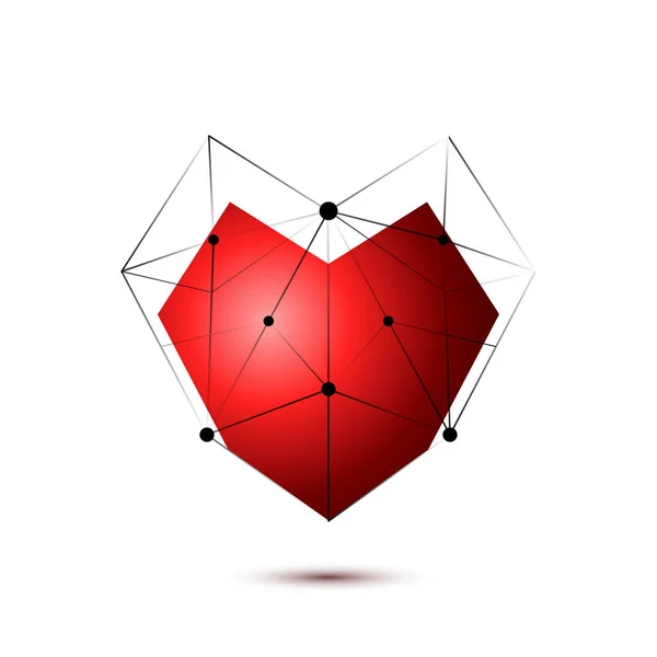 Szív alakú szimbólum elszigetelt fehér background — Stock Vector