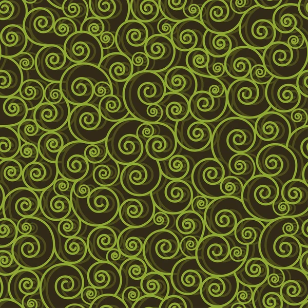 Abstract green swirls on black background Stock Vector