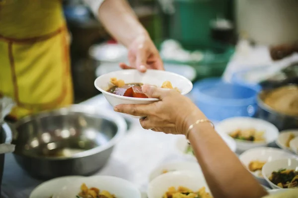 Modo Vida Para Necessitados Para Obter Comida Gratuita Compassivo Conceito — Fotografia de Stock