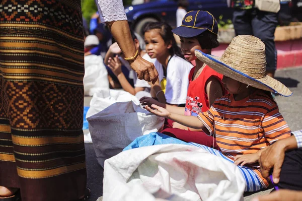 Chiang Mai Thailand October 2019 Children Poor Waiting Receive Donations — Stock Photo, Image