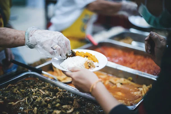 Благотворительная Пища Бедных Бездомных Концепция Нехватки Продовольствия Голода — стоковое фото