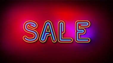 Neon afişi yaz videosu için özel teklif (finans ve iş dünyası)