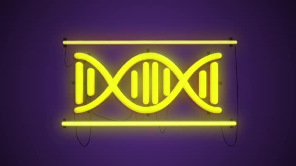 Luz fluorescente ADN, conceptos científicos y tecnología, fondo, estructura del ADN, fluorescencia molecular, moléculas — Vídeos de Stock