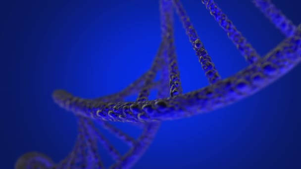 Dna linha azul 3D fundo azul — Vídeo de Stock