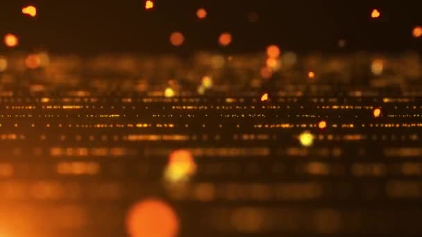 Altının soyut arka planı ışık, ışıltı ve parçacıklara sahiptir. Kusursuz altın ışıkla Yıldız patlaması — Stok video