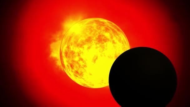 Eclissi solare Tutta l'energia solare e il sistema solare dell'universo in formato 3d — Video Stock