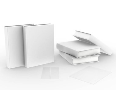 şablon boş kitap düzenleme beyaz arkaplan, 3d görüntüleme