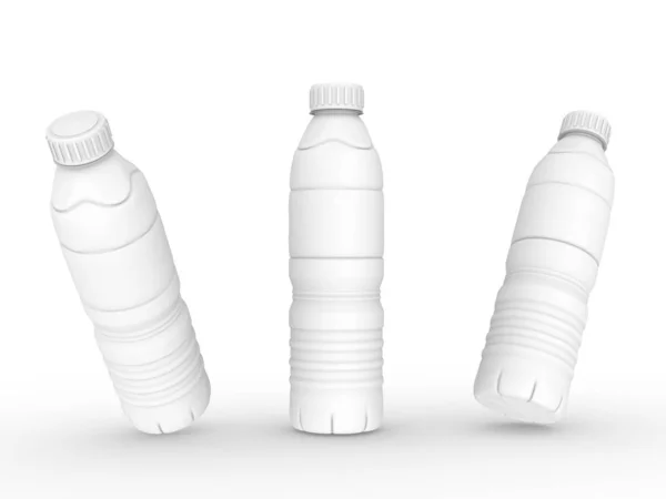 Plantilla Botella Vacía Maqueta Fondo Blanco Renderizado — Foto de Stock