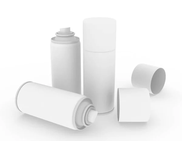 Template Empty Spray Bottle Mockup White Background Rendering — 스톡 사진