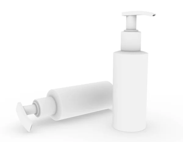 Template Empty Plastic Bottle Mockup White Background Rendering — 스톡 사진