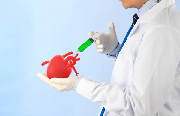 Médico Droga Injetada Coração Sintomas Cardiologia Conceito — Fotografia de Stock