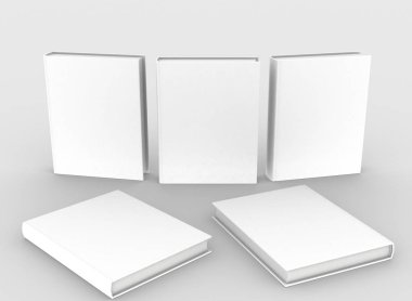 şablon boş cilt kitap modelleme beyaz arkaplan, 3d oluşturma