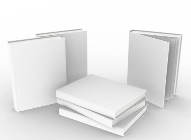 şablon boş kitap düzenleme beyaz arkaplan, 3d görüntüleme