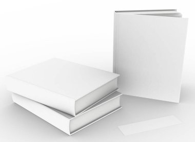 şablon boş kitap düzenleme beyaz arkaplan, 3d görüntüleme