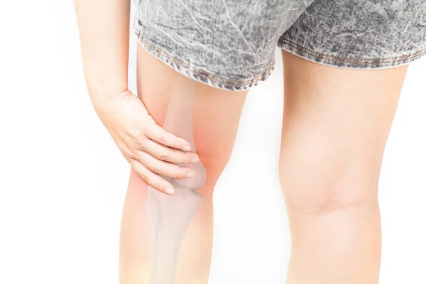 Beinknochen Schmerzen Weißen Hintergrund Verletzung — Stockfoto