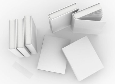 şablon boş kitap düzenleme beyaz arkaplan, 3d görüntüleme 