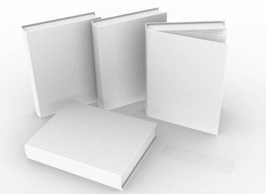 şablon boş kitap düzenleme beyaz arkaplan, 3d görüntüleme