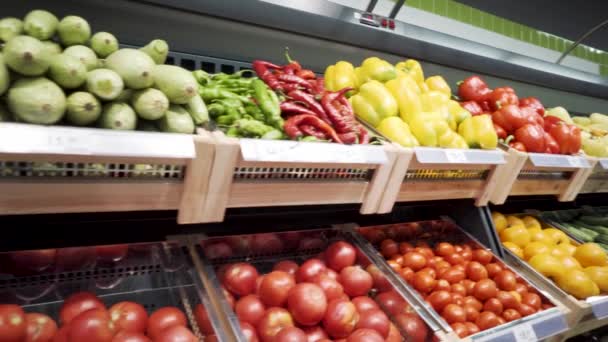Verduras Frescas Supermercado — Vídeo de stock