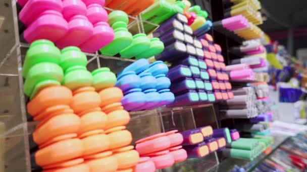 Markers Stationary Shop Back School — Stock Video