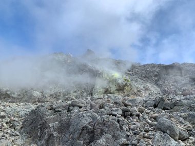 Sumatra Adası, Endonezya 'daki Sibayak Volkanı manzarası