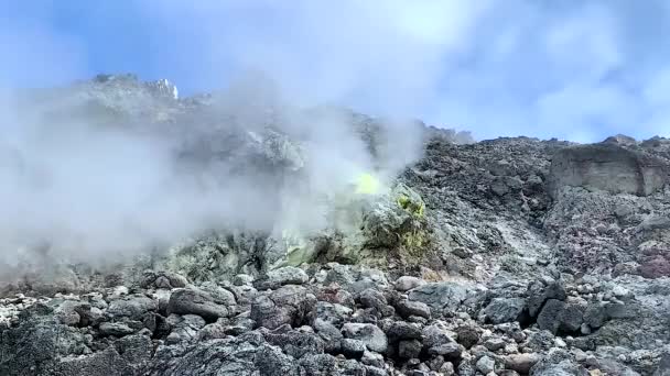 Sumatra Adası, Endonezya 'daki Sibayak Volkanı manzarası — Stok video