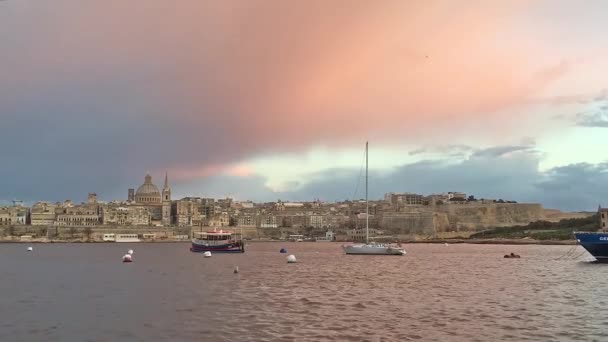 Maltese sunsets are incredibly beautiful in any part of Malta — Stock Video