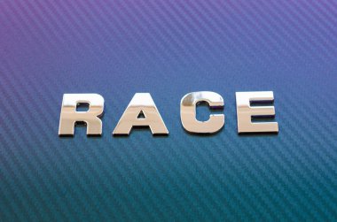 Spor anlayışı, hız, yarış. Karbon fiber sırt kaplama harfleri