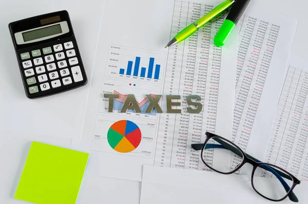 Concept Taxes Paid Individuals Corporations Federal Vat Income Wealth Sales — Stock Photo, Image