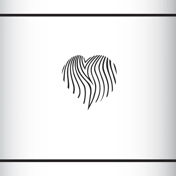 Hartvorm met zebra 's gestreept bont patroon. Ik hou van zebra. Ik hou van safari. Modelogo concept. Logo ontwerp template. — Stockvector