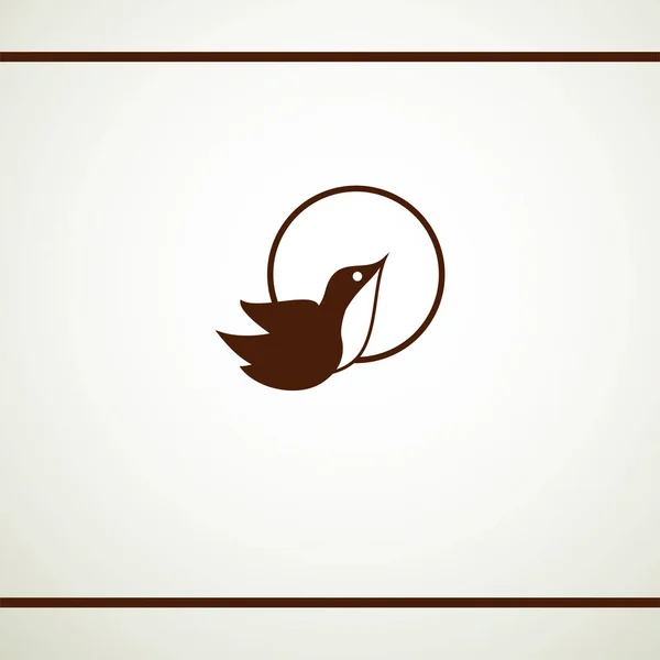 Oiseau volant avec soleil. Modèle de conception de logo — Image vectorielle