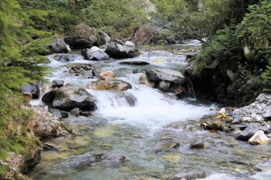 Stanghe, Kuzey İtalya'daki Bolzano yakınındaki Racines bir çatlak aracılığıyla su sel
