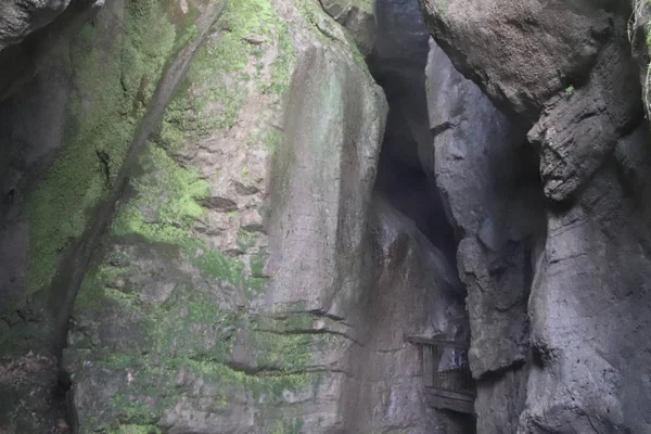 Una Vista Interior Las Paredes Rocosas Las Cavernas — Foto de Stock