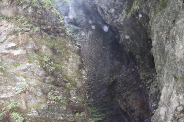 Una Vista Interior Las Paredes Rocosas Las Cavernas — Foto de Stock