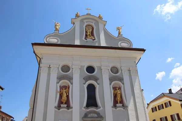 Biserica Din San Candido San Candido Este Situat Valea Puster — Fotografie, imagine de stoc