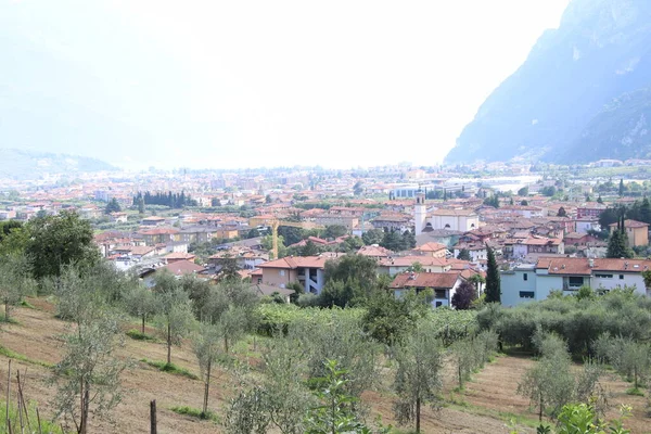 Vista Para Aldeia Riva Del Garda Itália — Fotografia de Stock