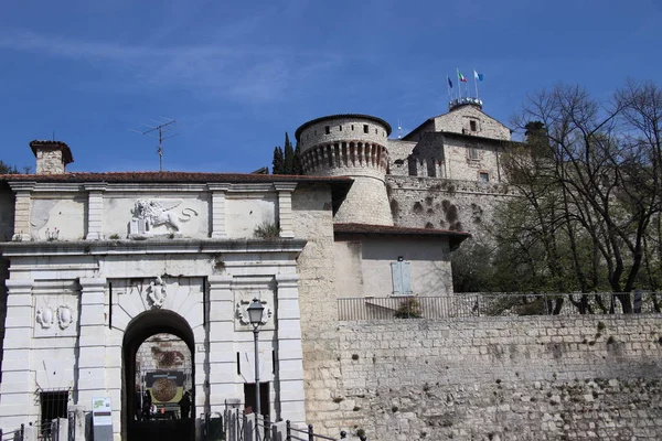 Castelo Antigo Brescia Uma Cidade Norte Itália — Fotografia de Stock