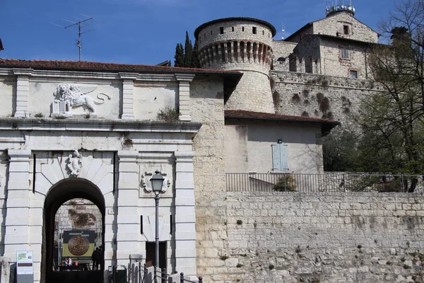 Starobylý Hrad Brescia Město Severní Itálii — Stock fotografie