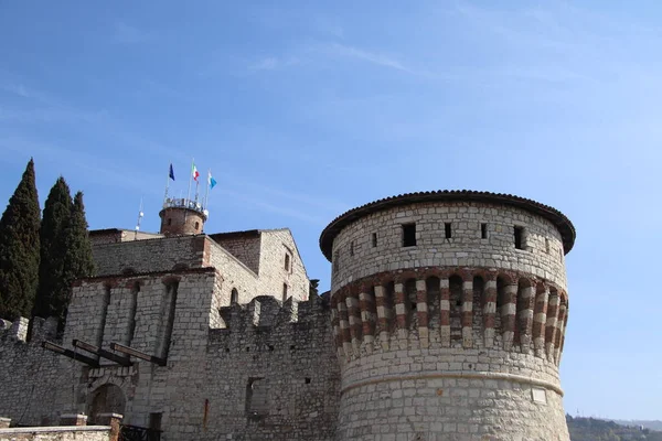 Starobylý Hrad Brescia Město Severní Itálii — Stock fotografie